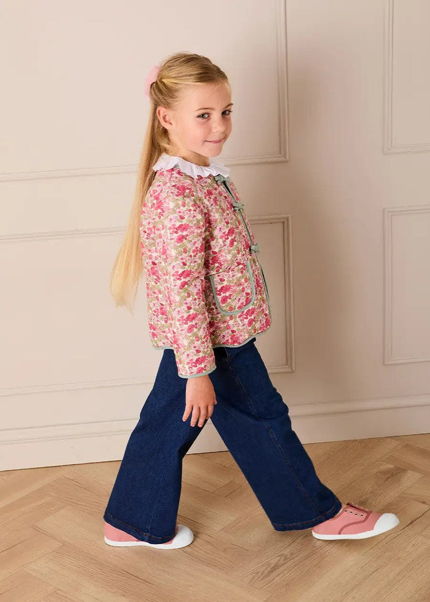 Margret Floral Reversible Quilted Jacket in Pink (4-12yrs)