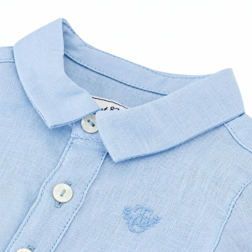 TARTINE ET CHOCOLAT Short Sleeve Baby Chemise - Nuage