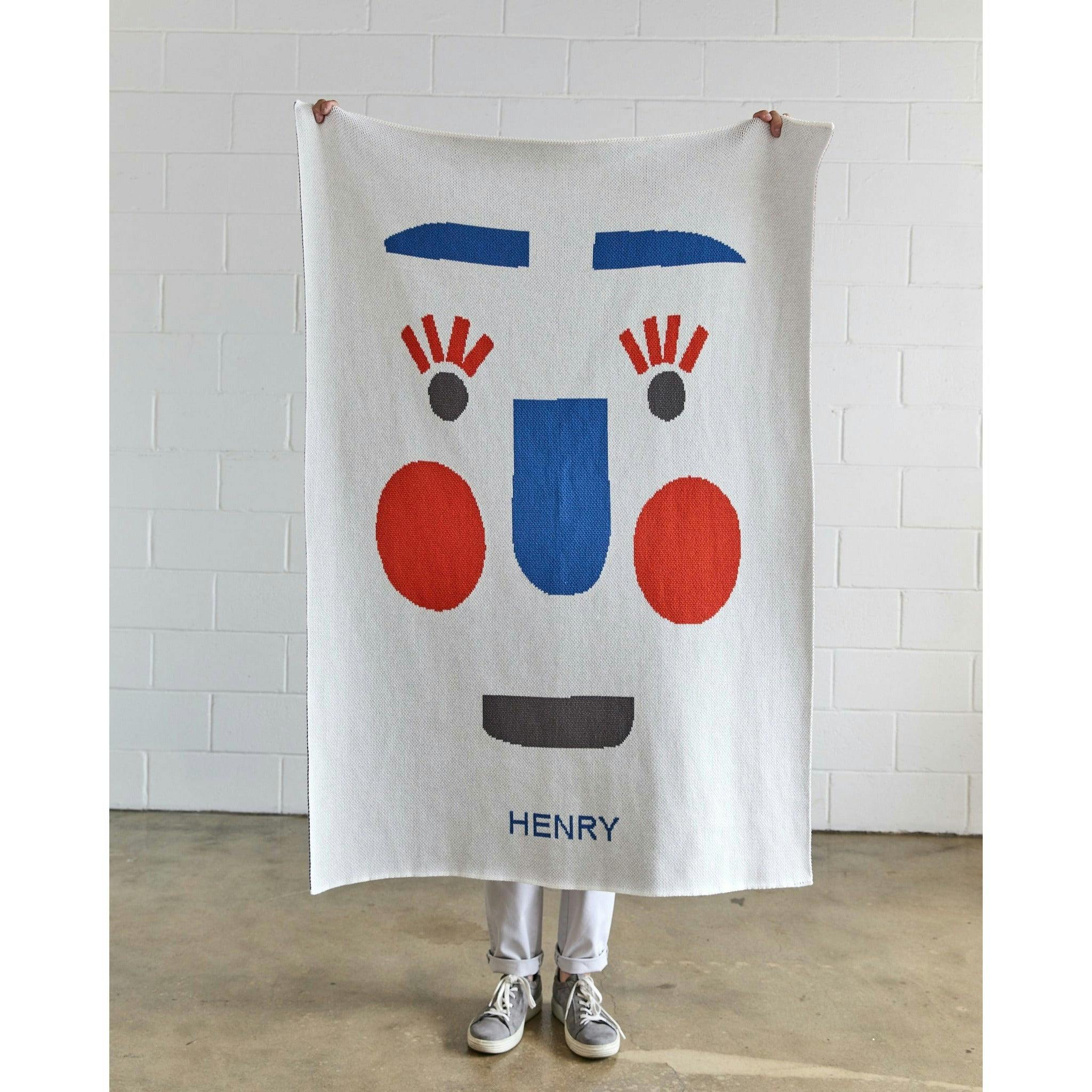 Funny Face Knit Midi Blanket