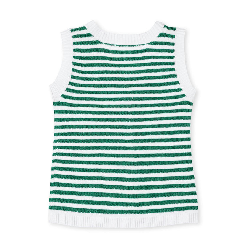 Organic Button Front Sweater Tank with Bows