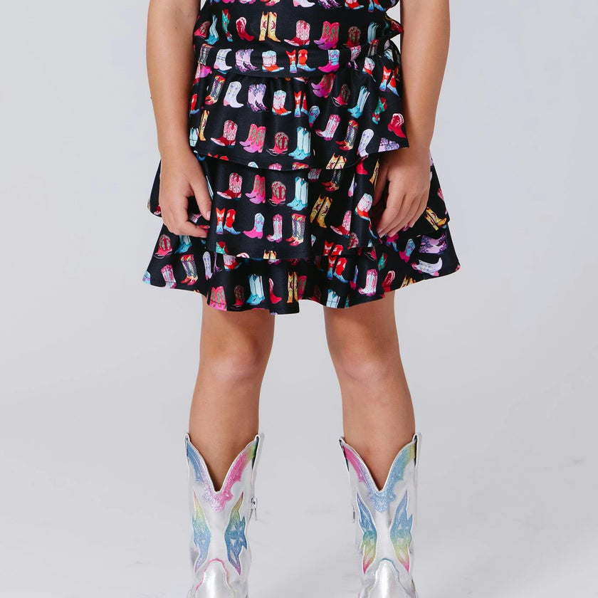 Girls Hi-shine Tiered Skirt