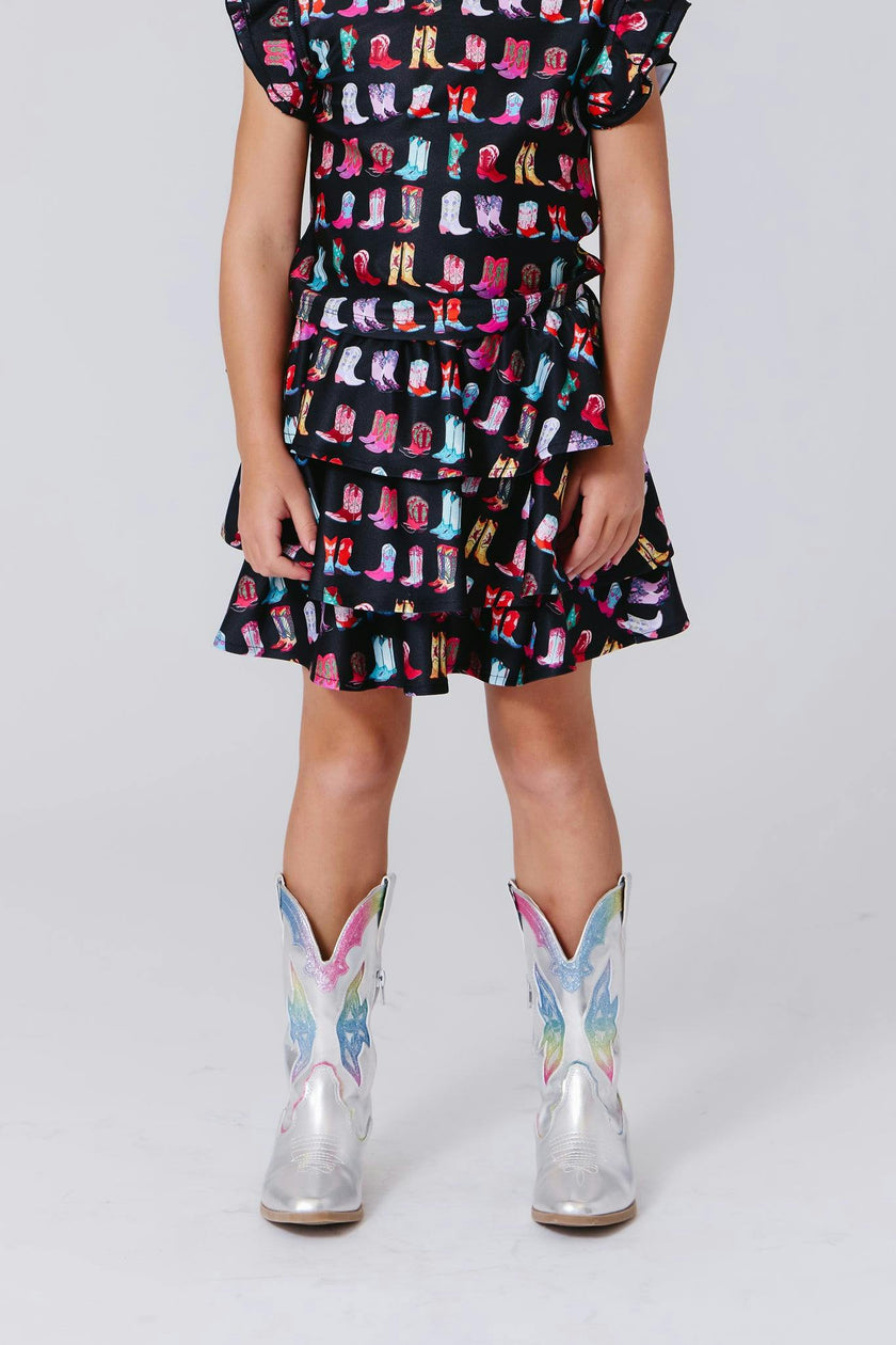 Girls Hi-shine Tiered Skirt