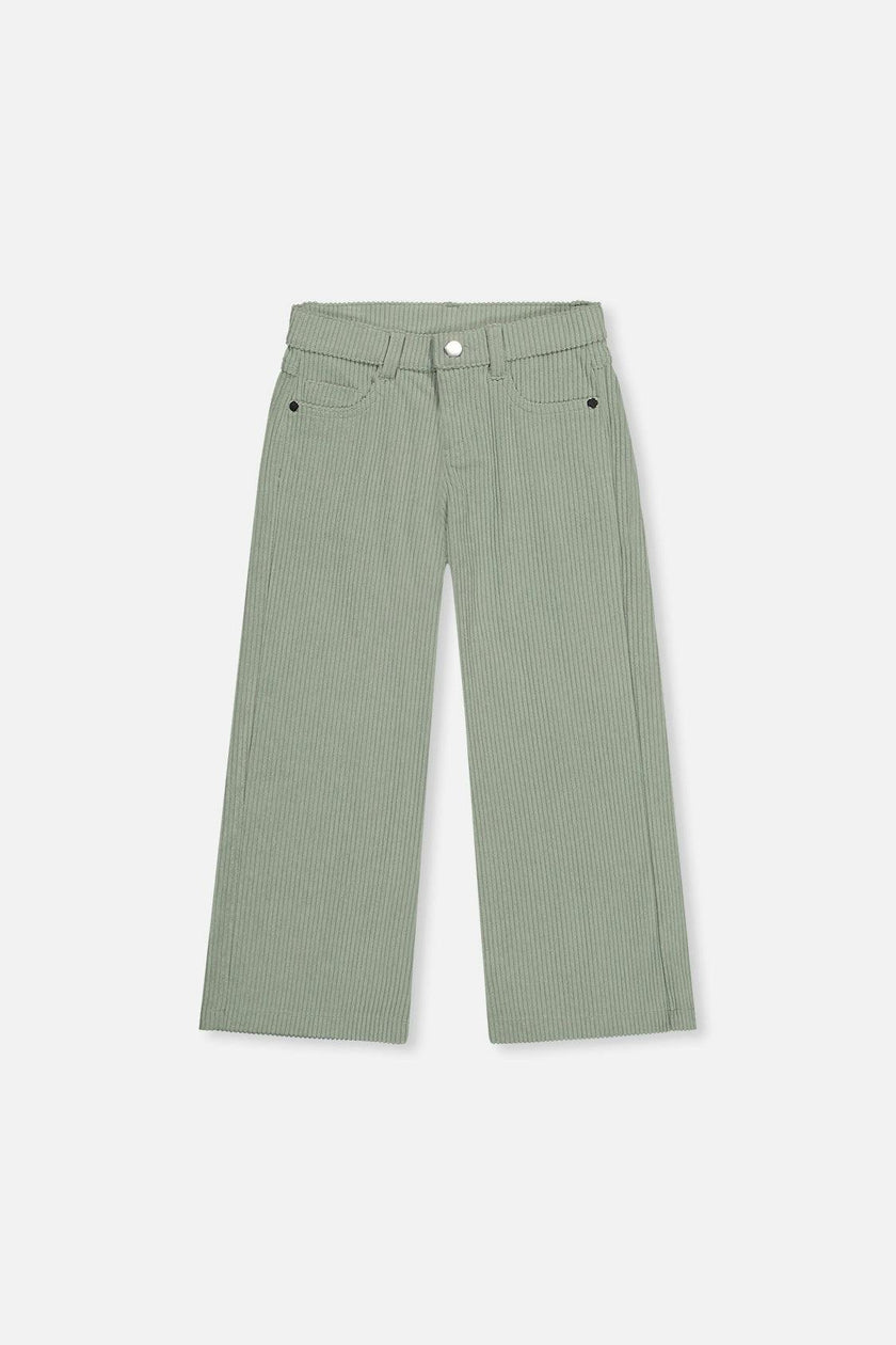 Stretch Corduroy Wide Leg Pants Pale Turquoise