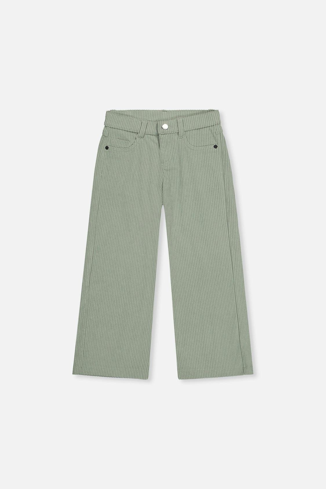 Stretch Corduroy Wide Leg Pants Pale Turquoise