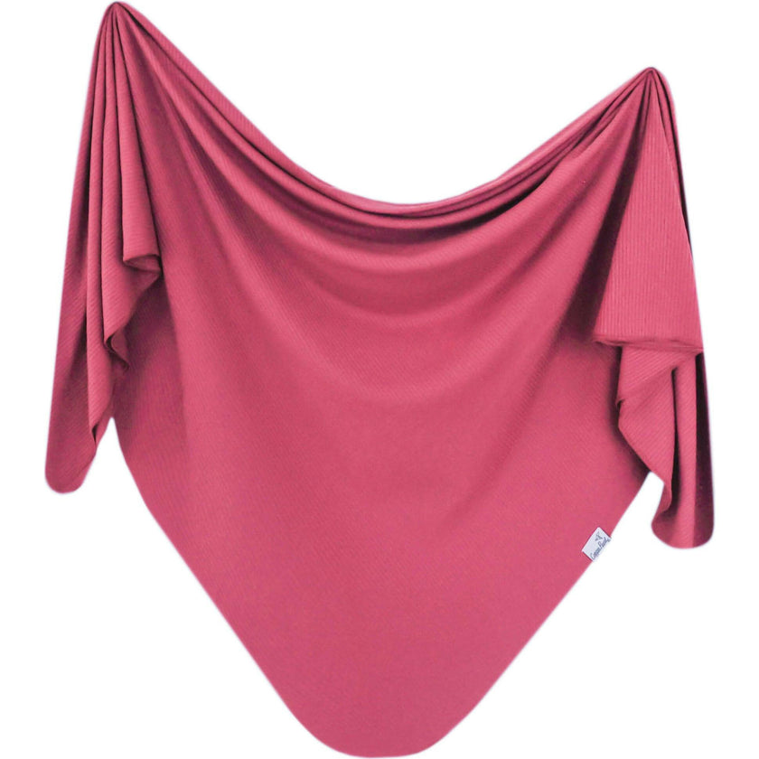 Berry Rib Knit Swaddle Blanket