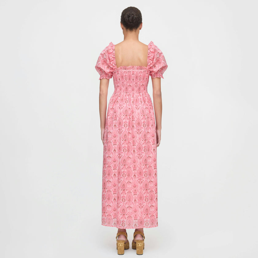 The Scarlett Nap Dress - Pink Palm Ikat