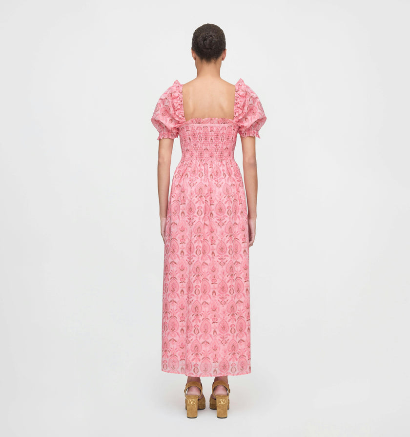 The Scarlett Nap Dress - Pink Palm Ikat
