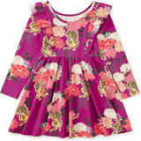 Ruffle Shoulder Ballet Dress, Purple