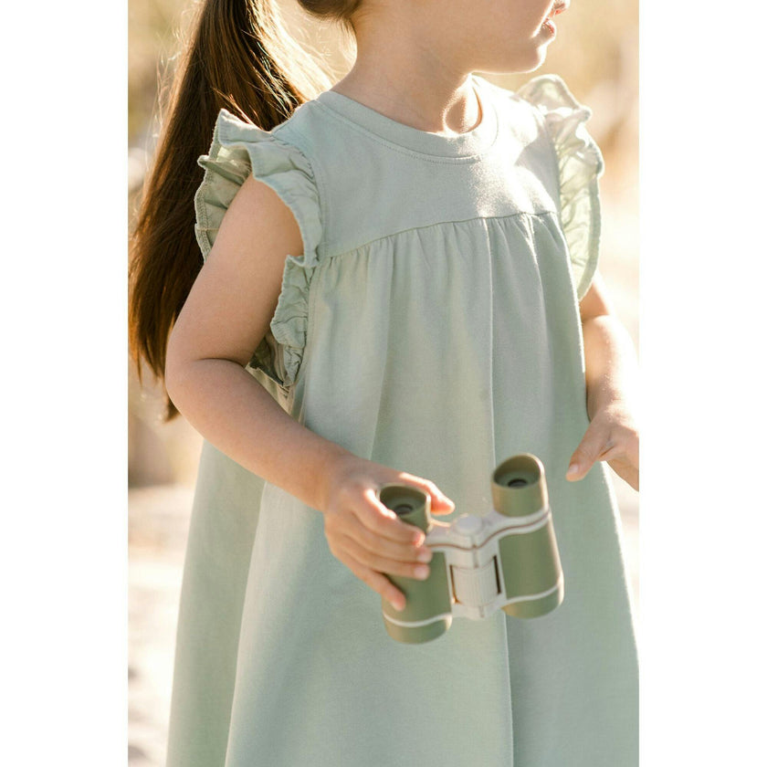Garment Dye Ruffle Dress, Blue