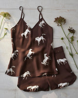 Women's Silk Cami Short Set in Highgrove Equestrian