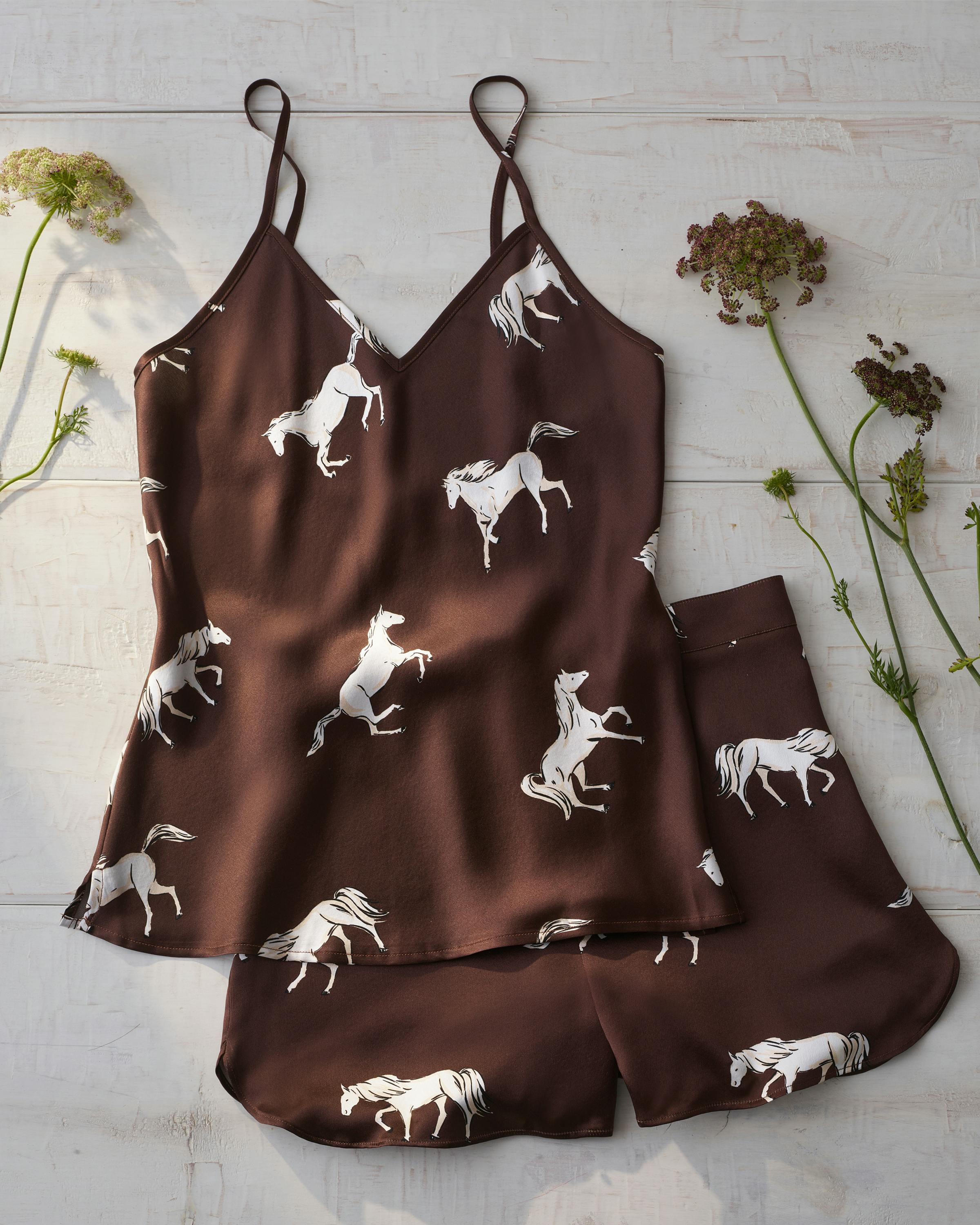 Women's Silk Cami Short Set in Highgrove Equestrian