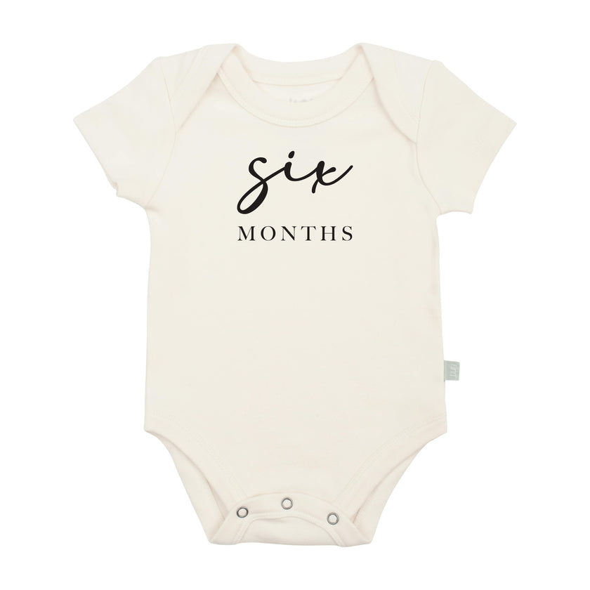 graphic bodysuit | six months milestone charcoal