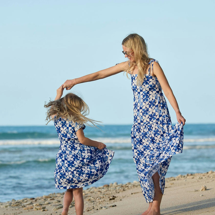 The Greece - Girls Smocked Waist Sun Dress