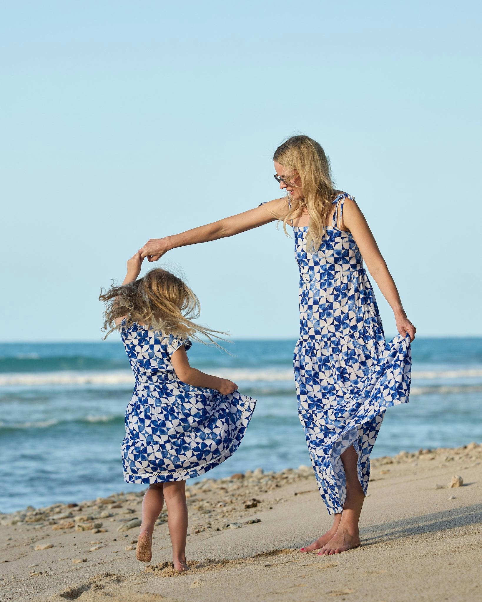 The Greece - Girls Smocked Waist Sun Dress