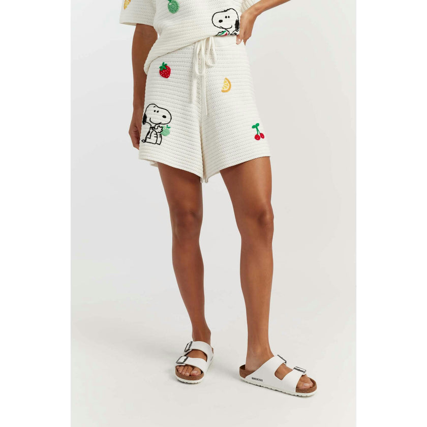 Cotton Snoopy Crochet Shorts