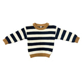 Knit Sweater in Charcoal Bronze Stripe