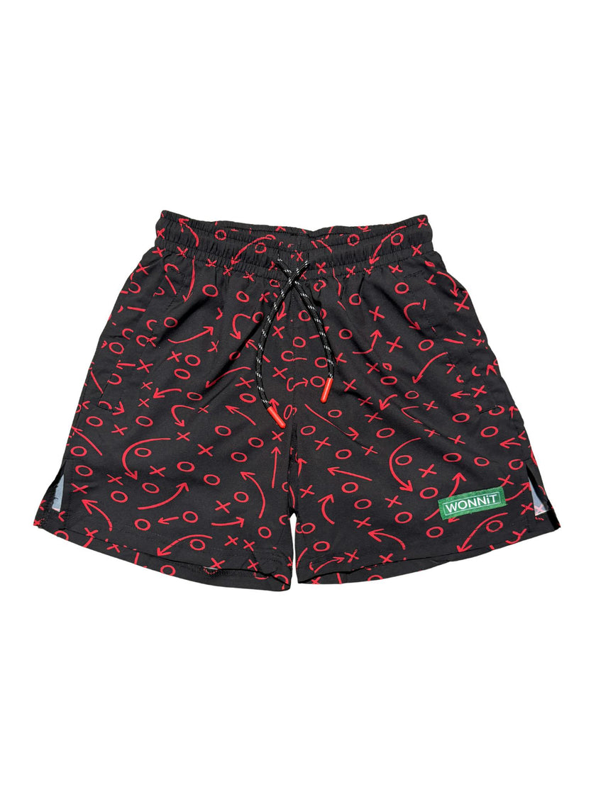 Gettin' Route-y: Black & Red Boys Shorts