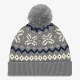 Kids knit beanie in snowflake fair isle