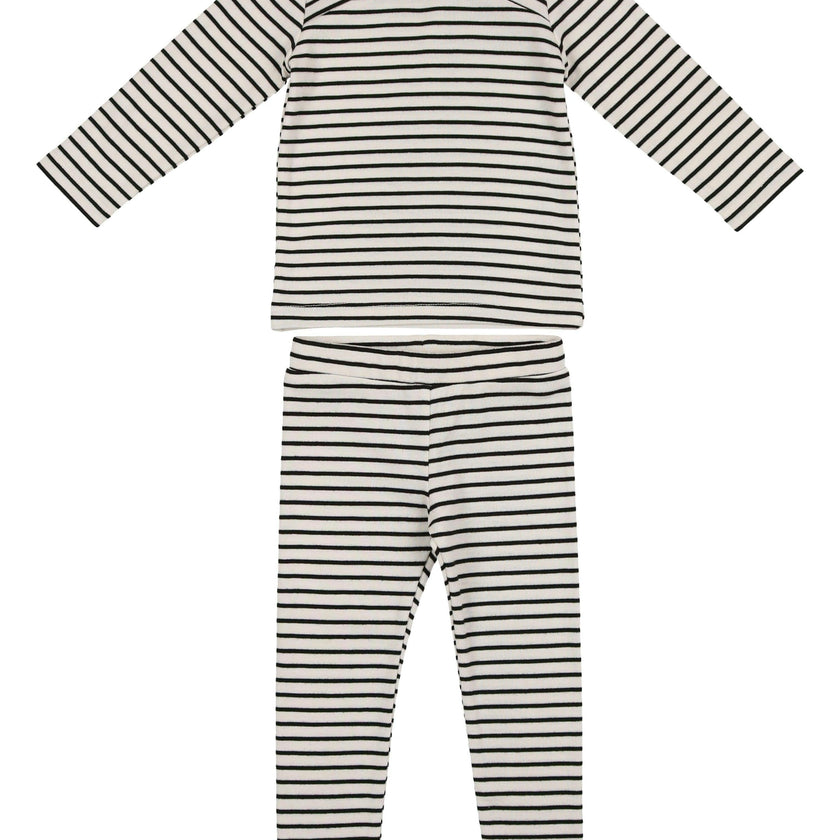 Directional Striped Raglan Sleeve Top & Pant Set