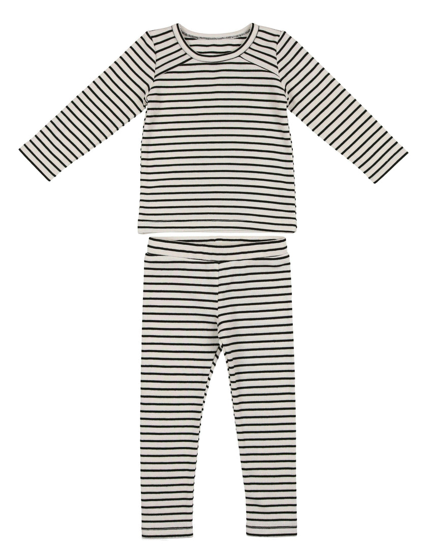 Directional Striped Raglan Sleeve Top & Pant Set