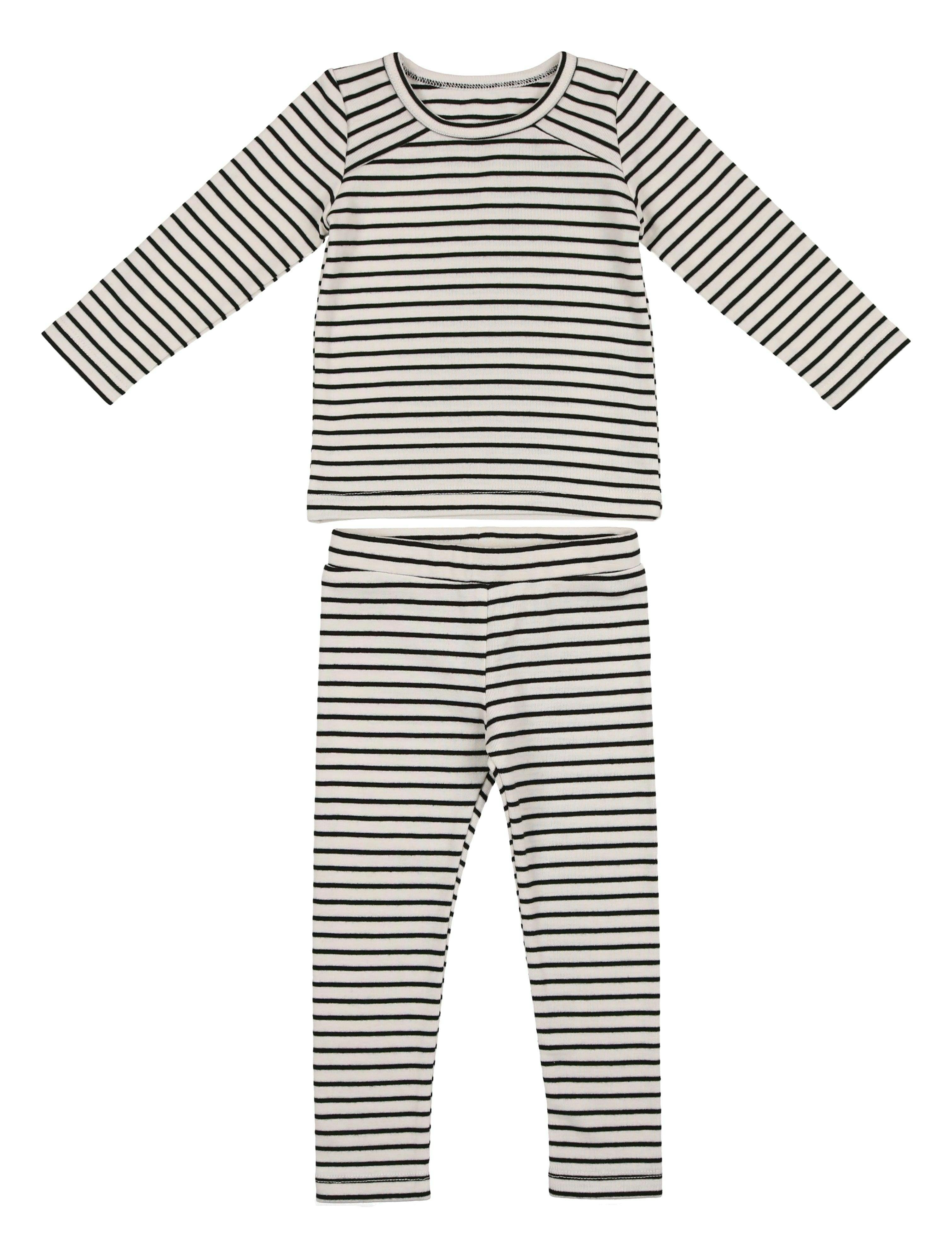 Directional Striped Raglan Sleeve Top & Pant Set