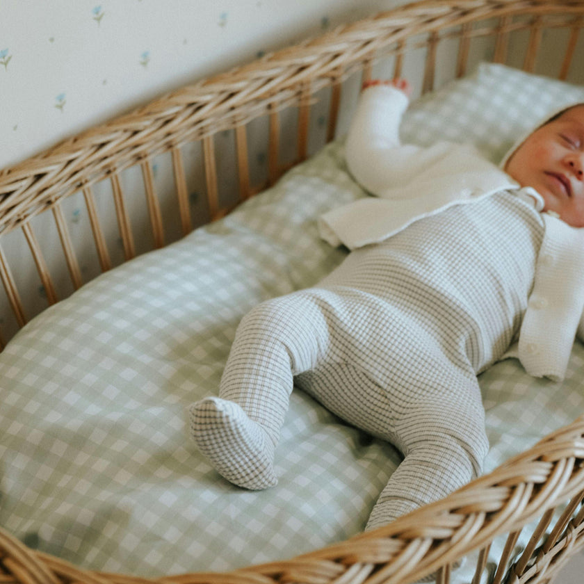 Picnic Gingham Crib Sheet - Green