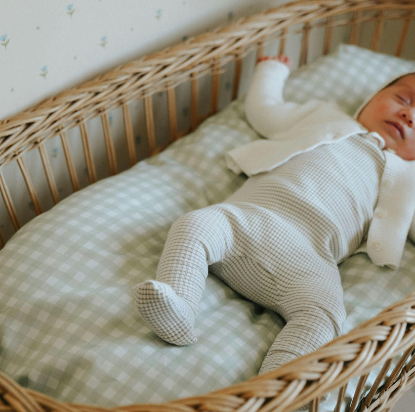 Picnic Gingham Crib Sheet - Green