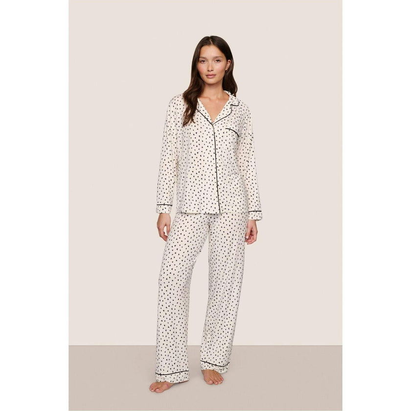 Gisele Printed TENCEL™ Modal Long PJ Set, White