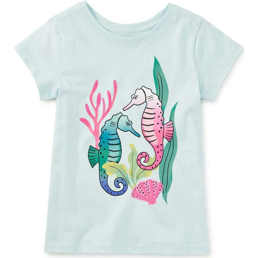 Seahorse Serenade Graphic Tee, Blue