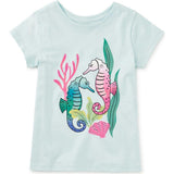 Seahorse Serenade Graphic Tee, Blue