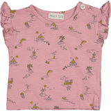 All-Over Sea Theme Print Ruffle Shoulder T-Shirt