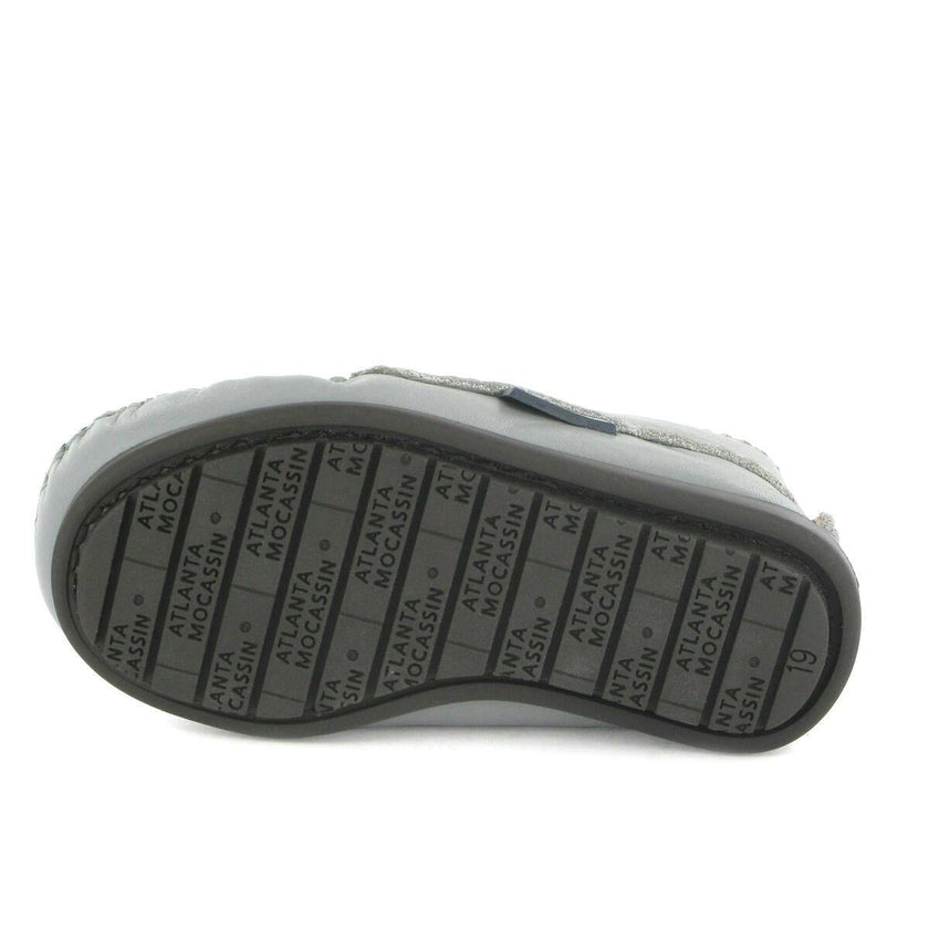 Moccasin Boot in Smooth Leather, Stone Grey