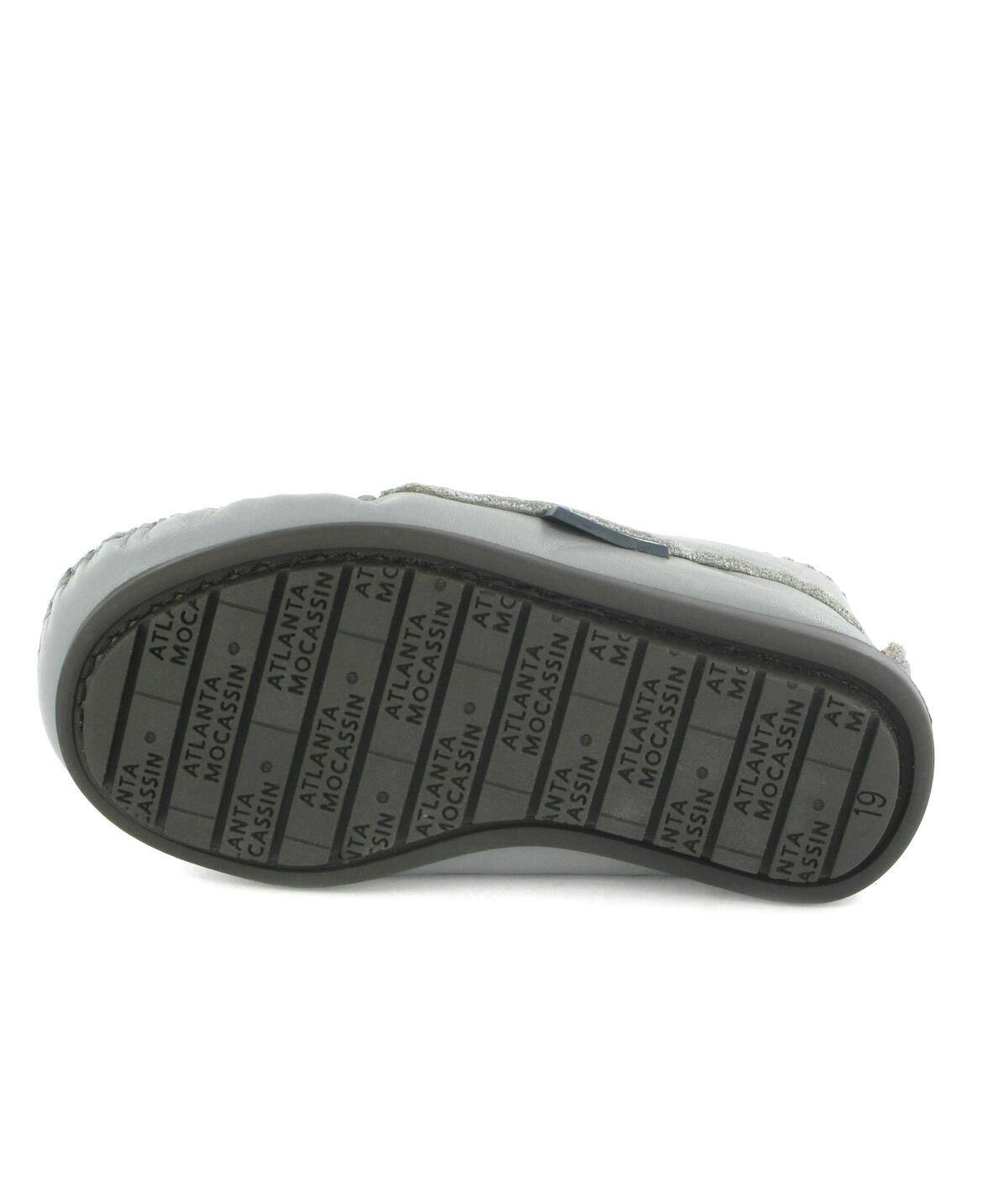 Moccasin Boot in Smooth Leather, Stone Grey