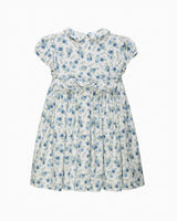 Arabella Rose Floral Smocked Dress in Blue