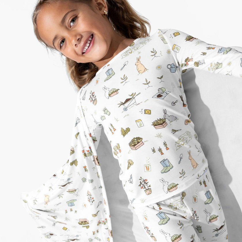 Bunny Garden Bamboo Kids Pajamas