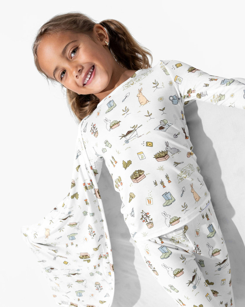 Bunny Garden Bamboo Kids Pajamas