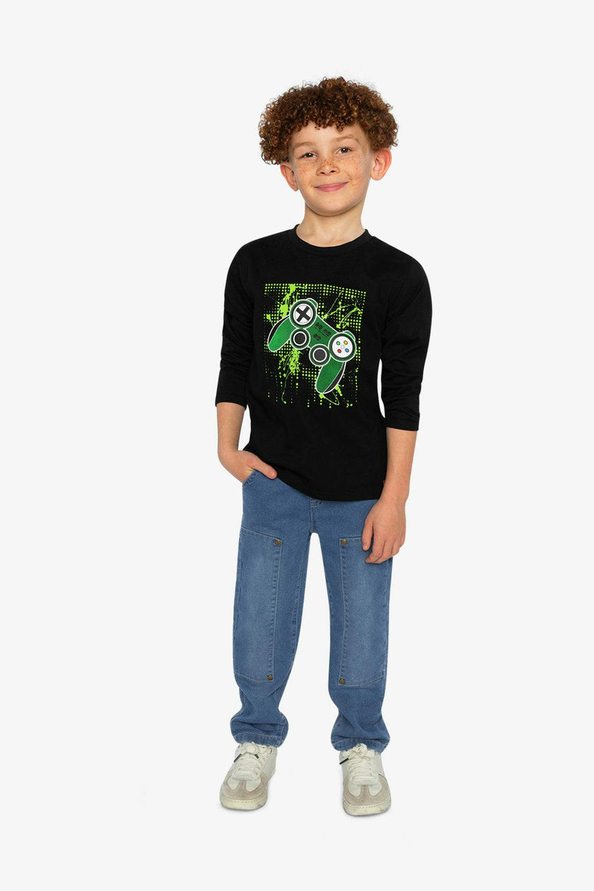 Long Sleeve T-Shirt Black And Green