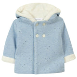 TARTINE ET CHOCOLAT Faux-Fur Lined Knit Jacket, Blue