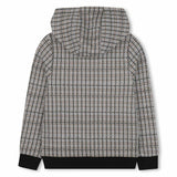 Black Hooded Sweat Top Brown Pattern