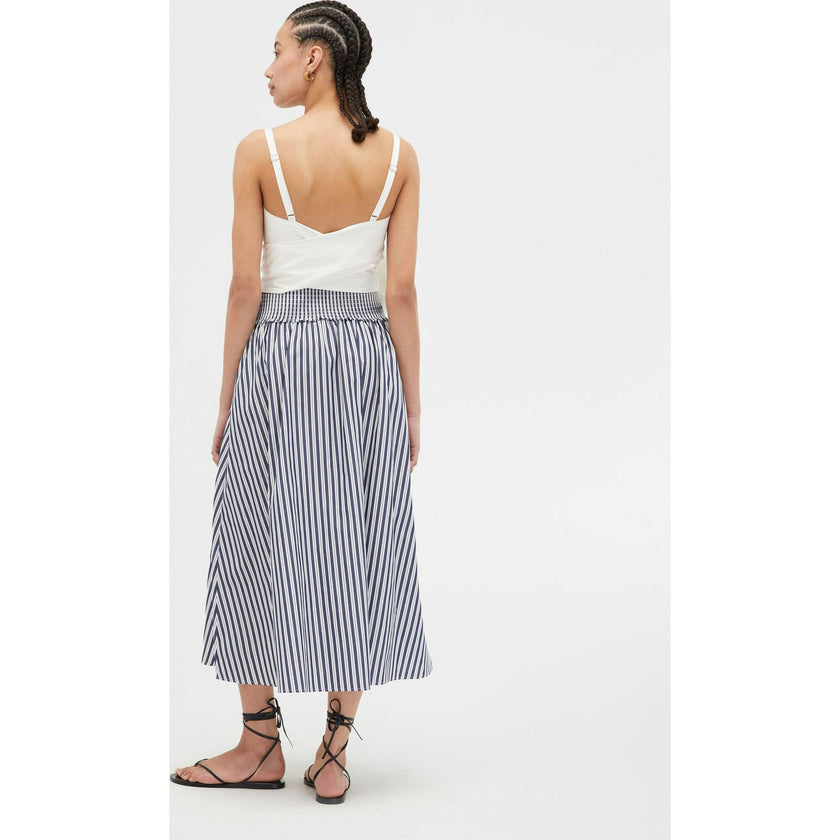 The Delphine Nap Skirt - Navy Stripe
