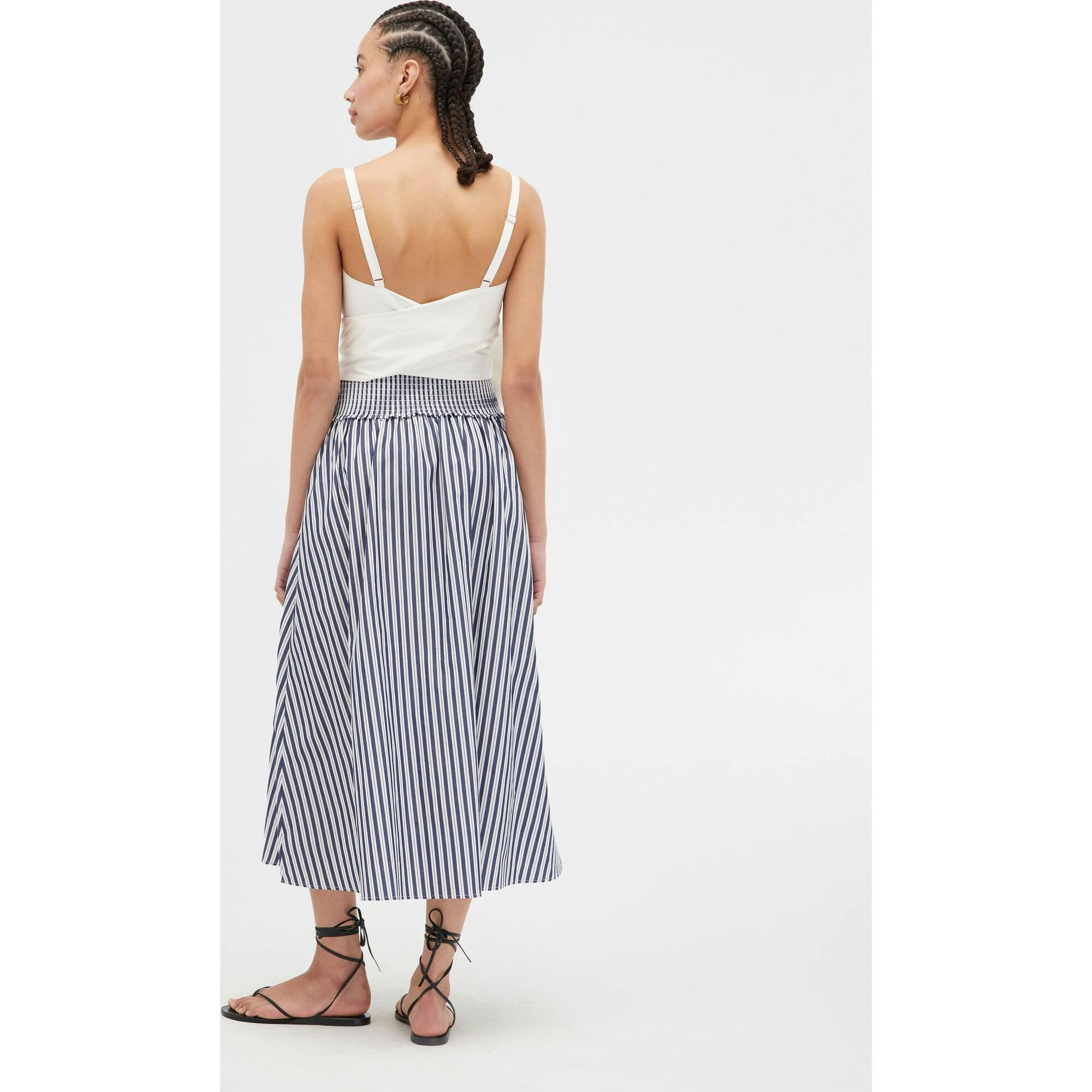 The Delphine Nap Skirt - Navy Stripe