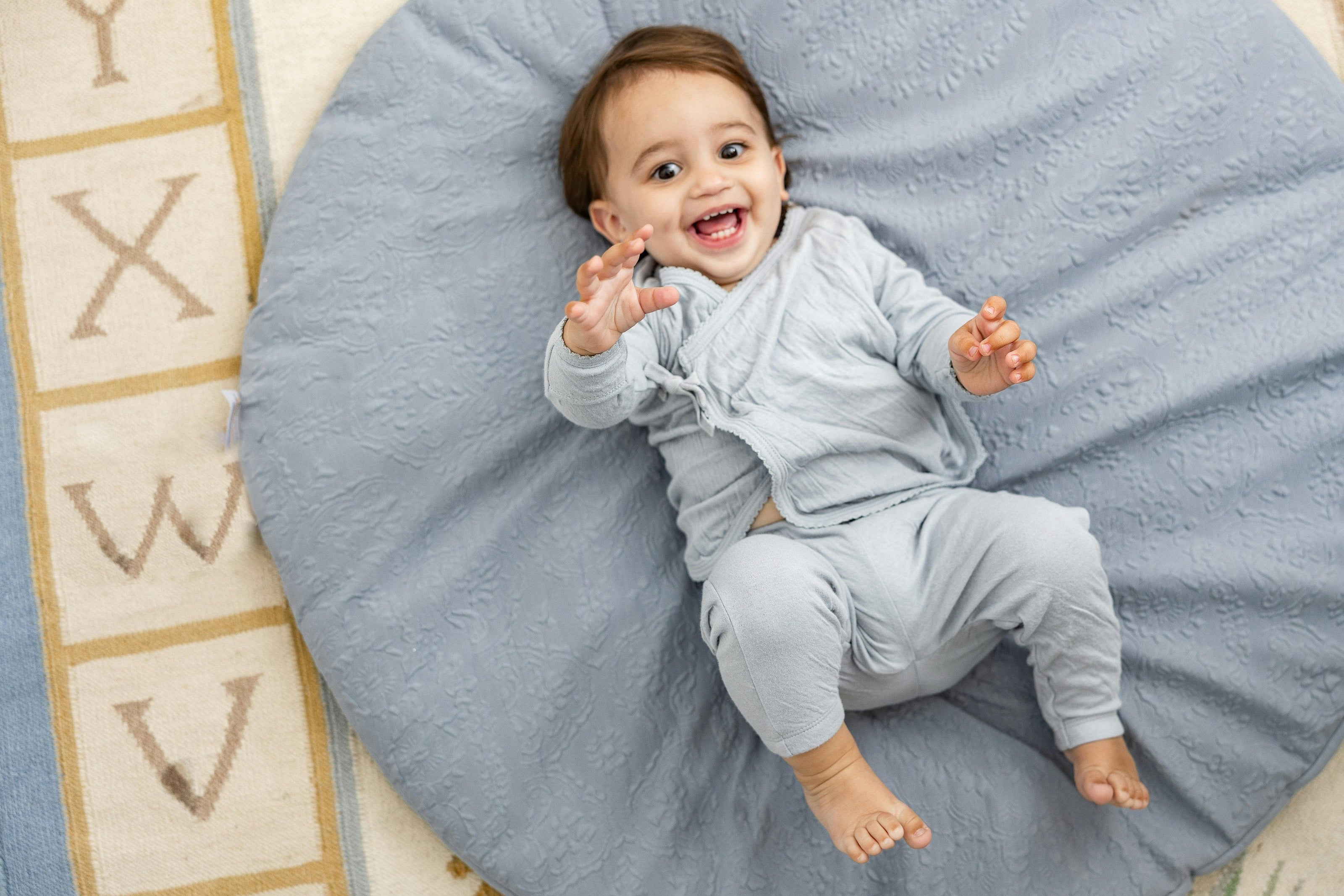 Crinkled Jersey Wrap 2Pc Set Blue