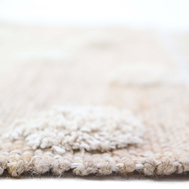 Nop Jute & Cotton Polka Dot Fringed Rectangular Rug