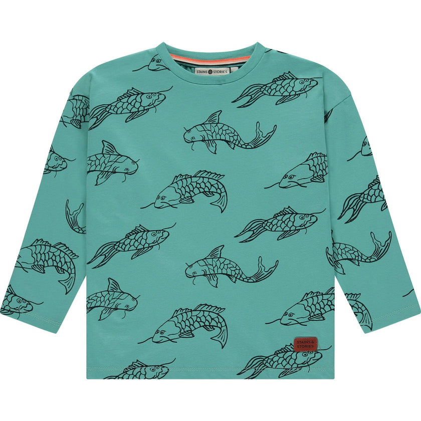 All Over Koi Printed Long Sleeve Shirt