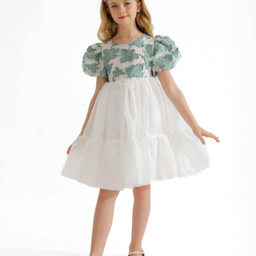 Green Winona Floral Teacup Dress