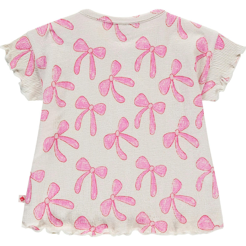 Bow Print Short Sleeve Top