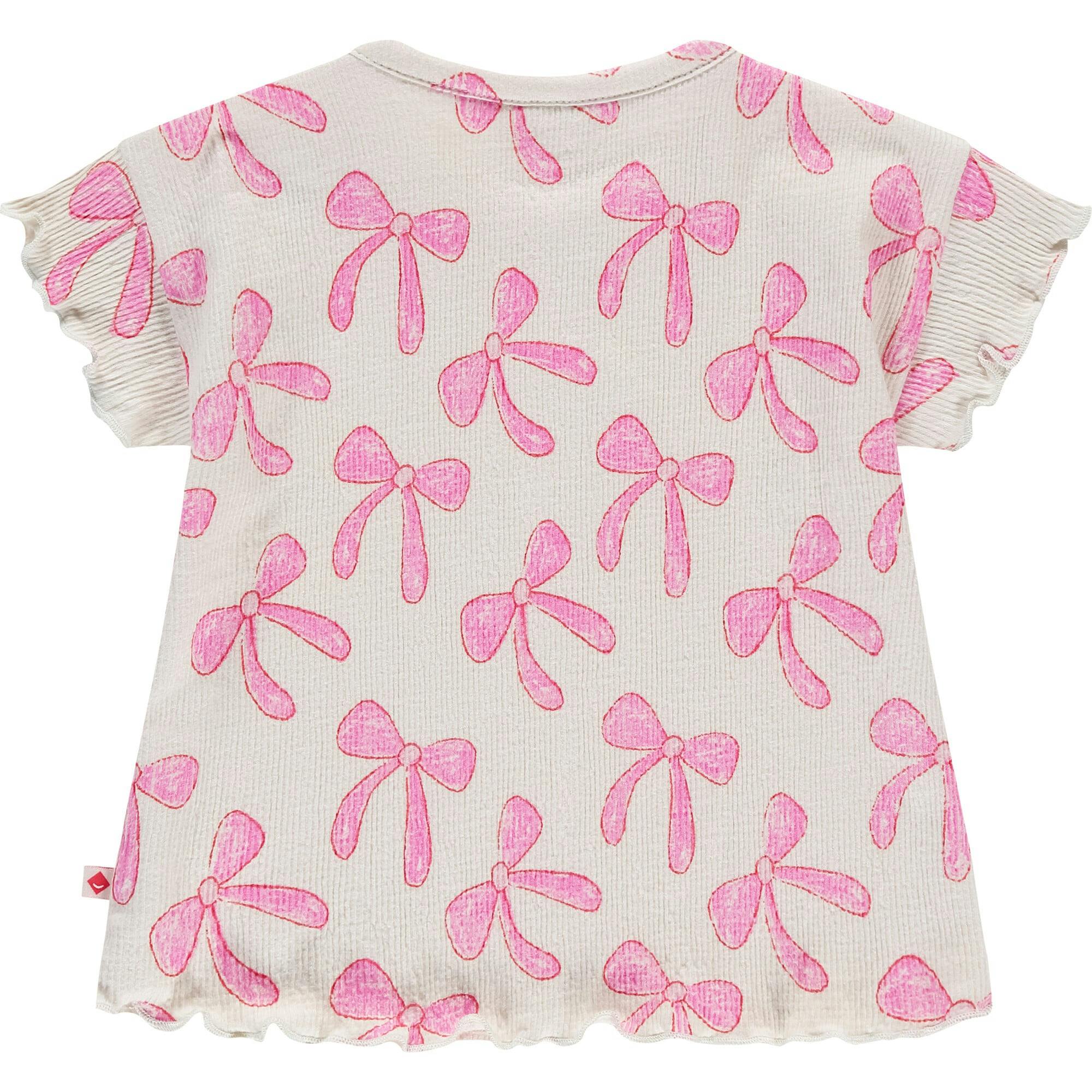 Bow Print Short Sleeve Top
