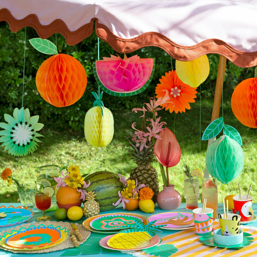 Tropical Fruit Honeycomb Decorations