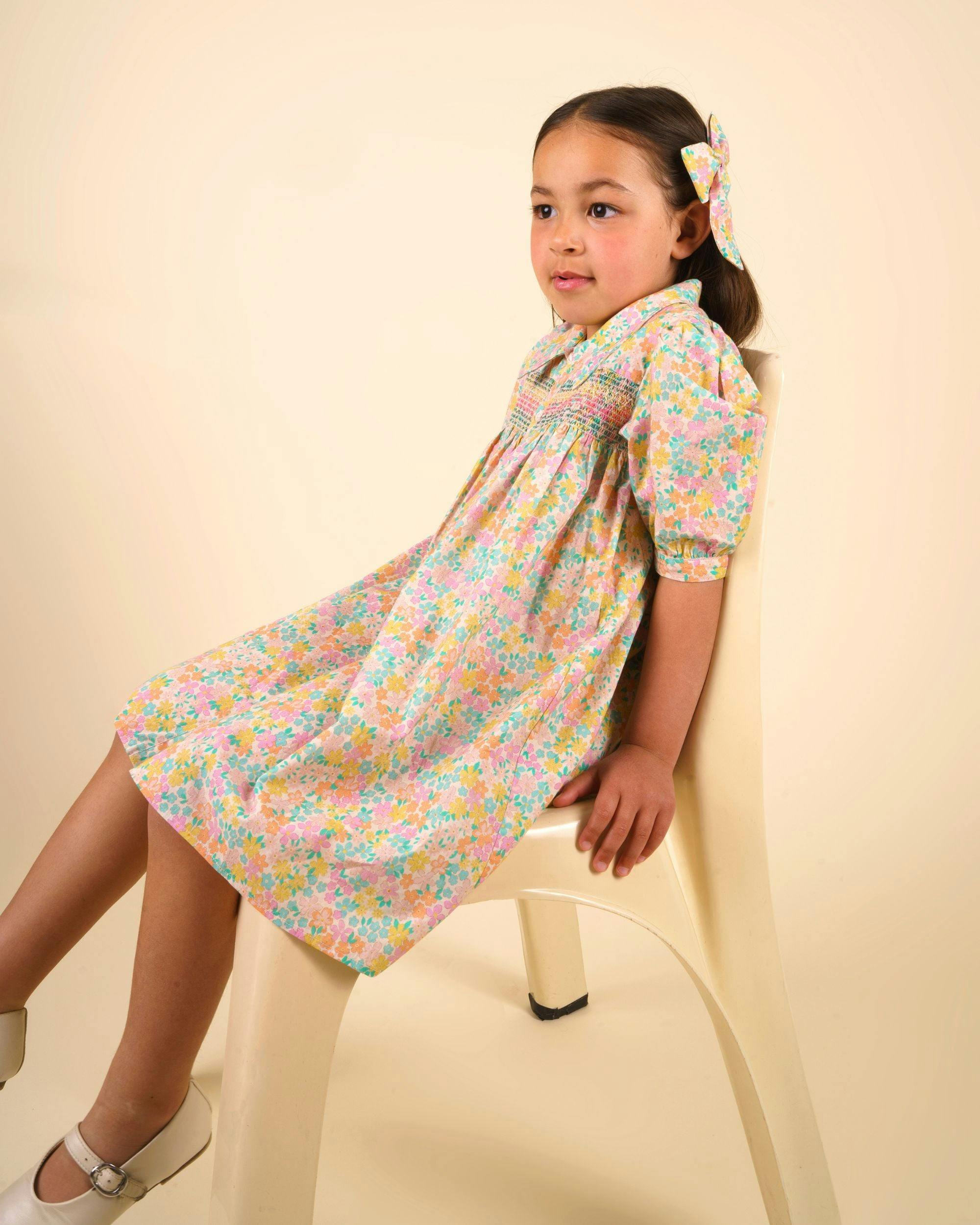 Jane Dress - Emma Floral Mint print