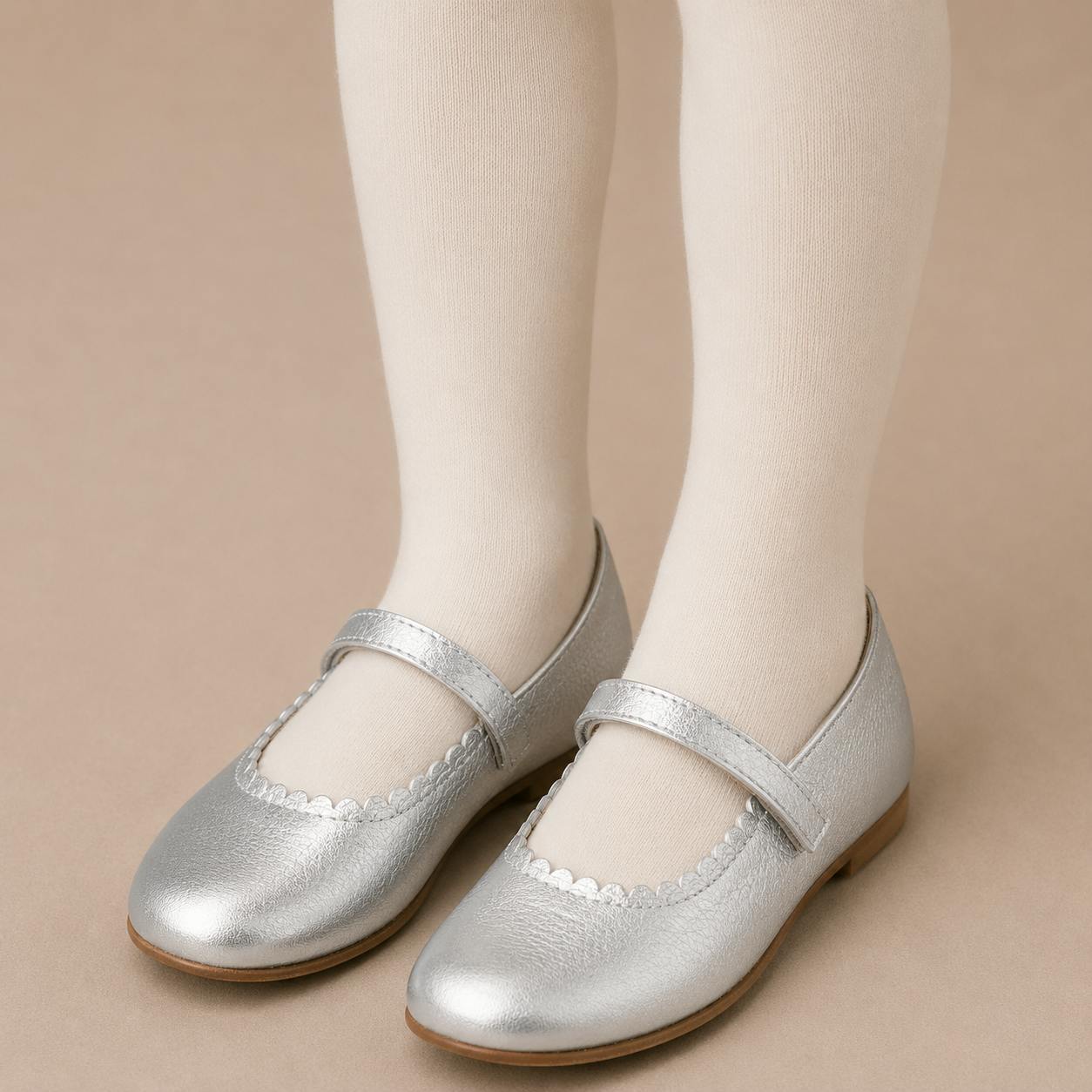 Aria Ballet Flat | Silver Leather